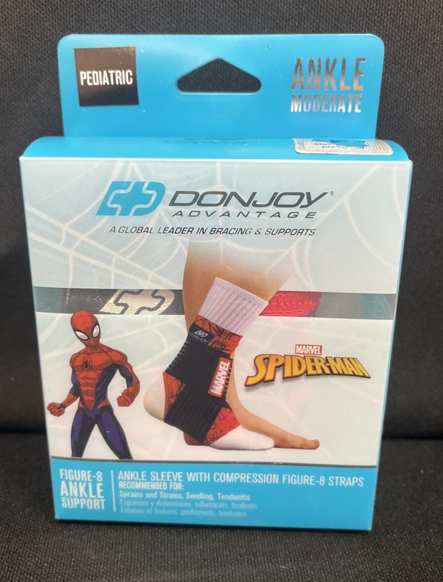 DONJOY ADVANTAGE Moderate Figure – 8 ANKLE SUPPORT Spider-Man Marvel PEDIATRIC
