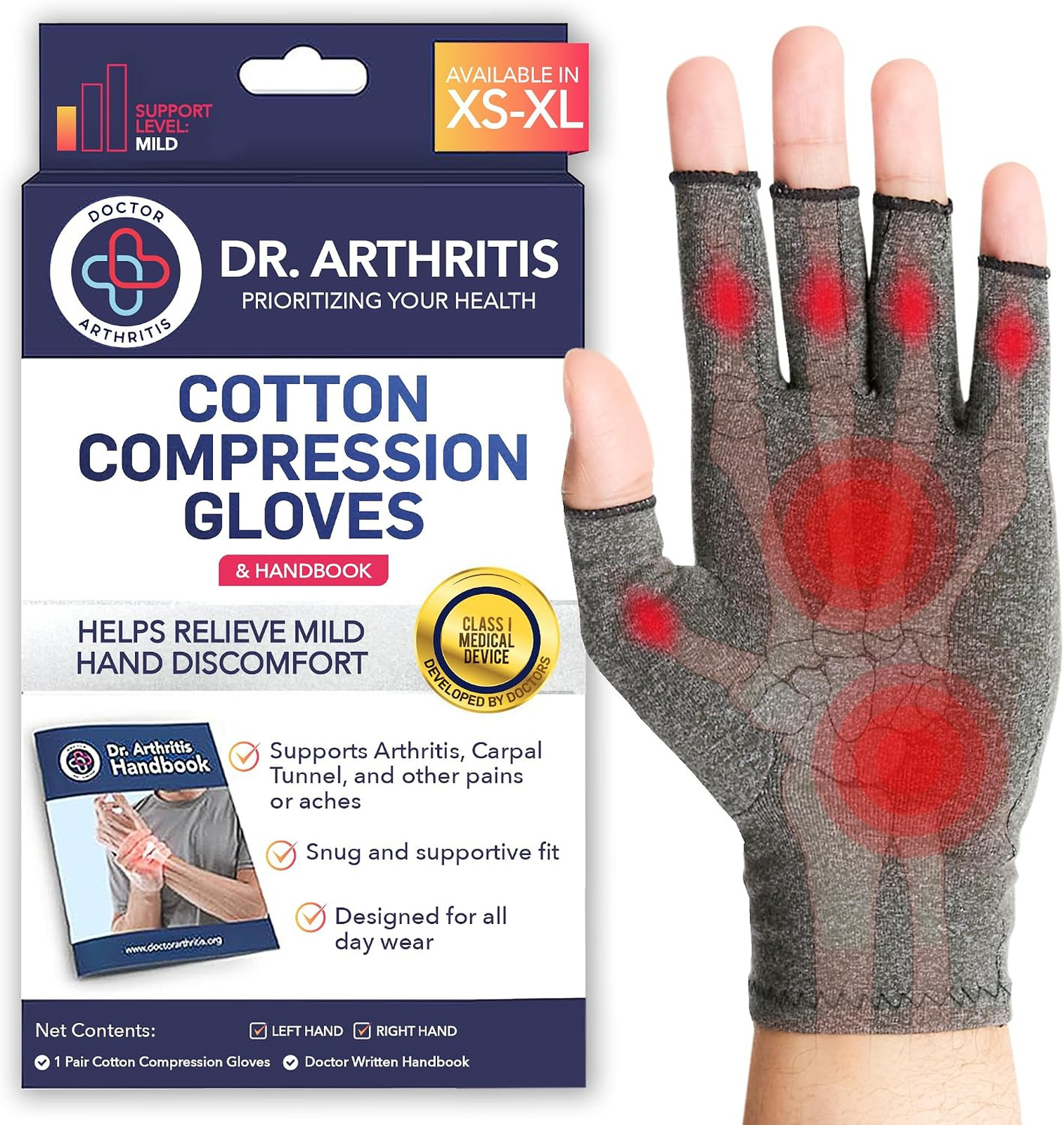 Arthritis Compression Gloves Open Finger for Women and Men, Carpal Tunnel Pain