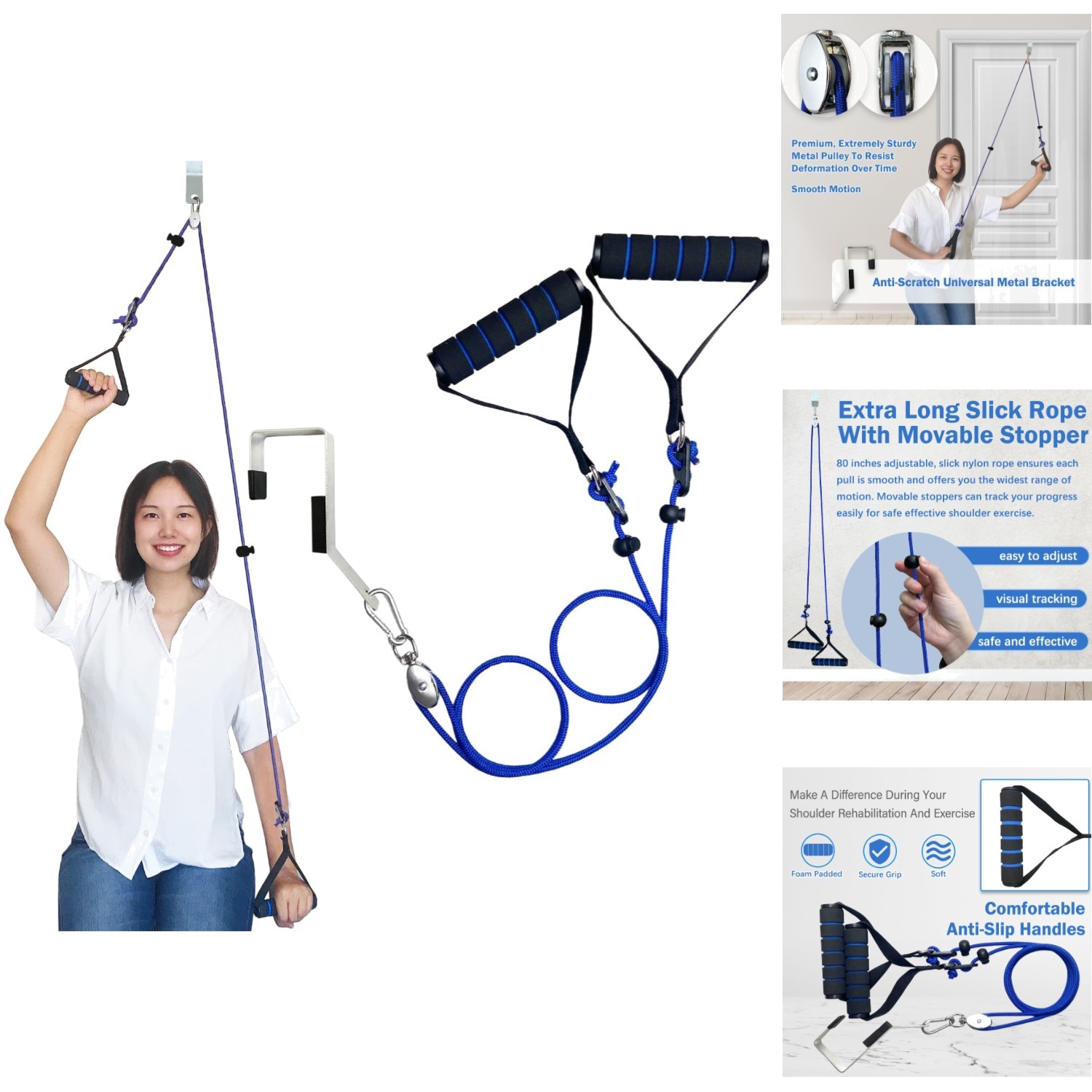 Shoulder Pulley for Rehab & Therapy – Over Door Shoulder Exercise System