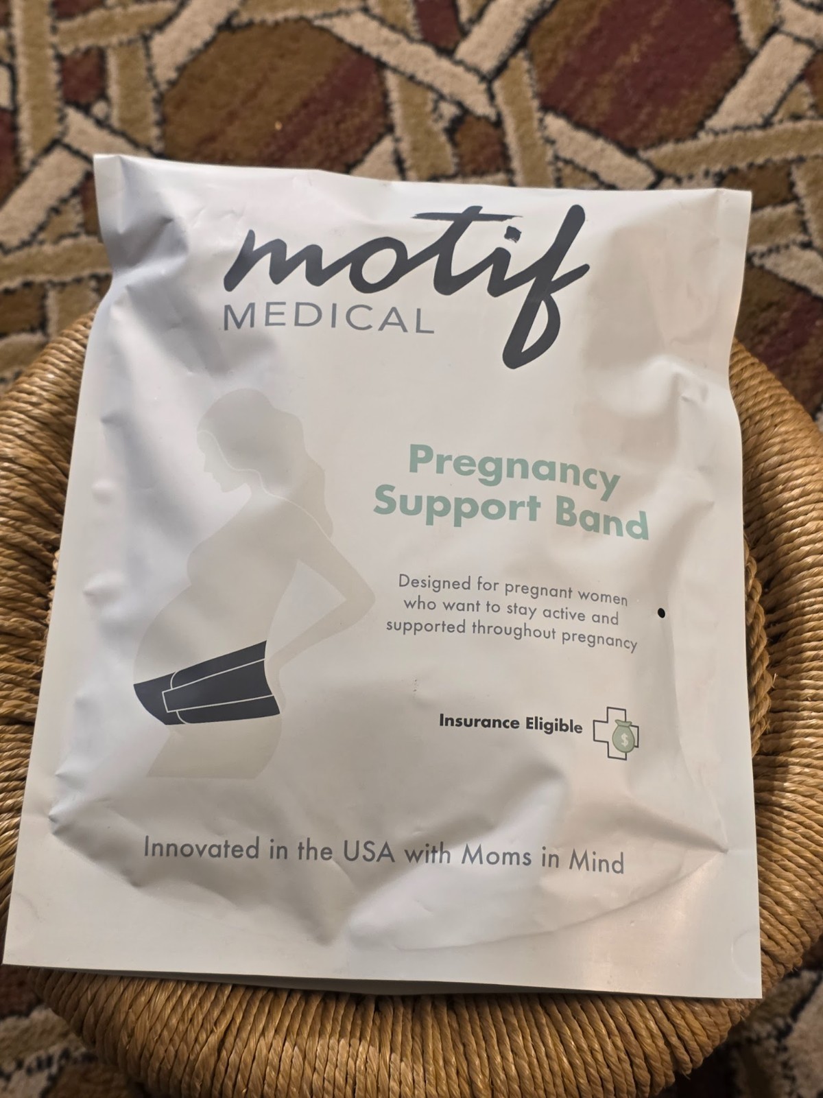 New Motif White Medical Pregnancy Support Band Size Medium