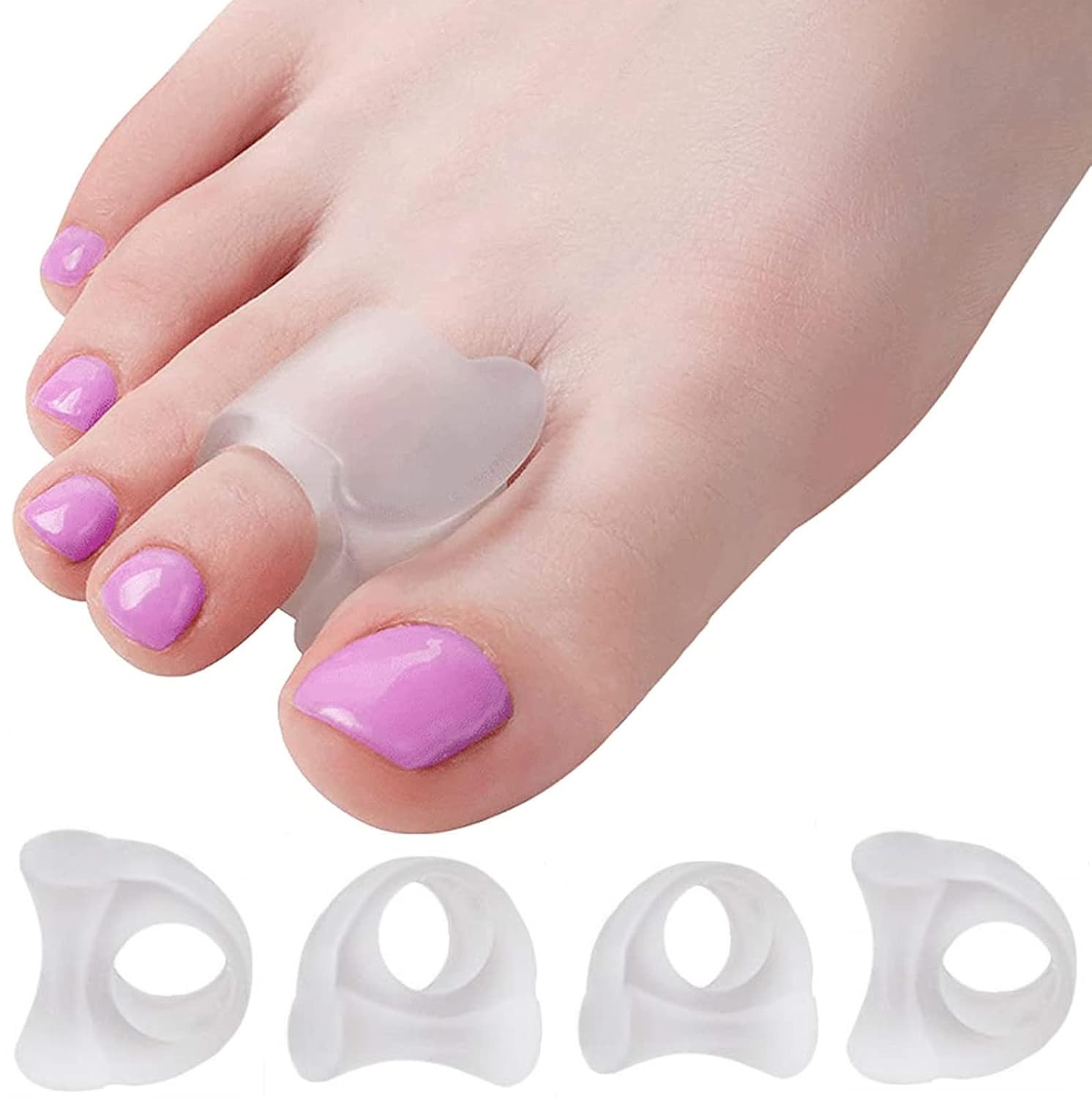 Gel toe spreader, toe separator & protector (12-pack), toe valgus corrector