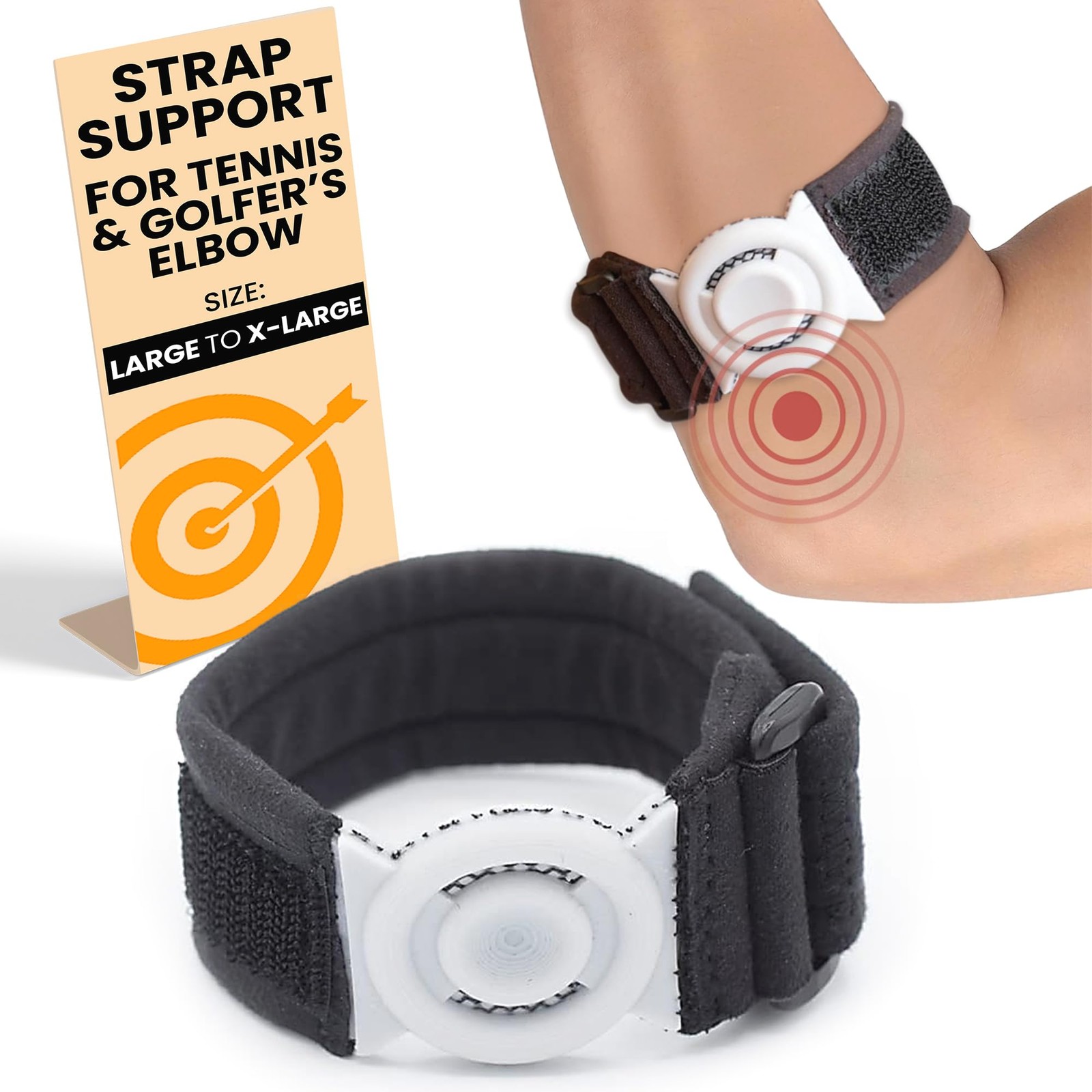 Bullseye Elbow Strap – Compression Brace for Tennis & Golfer’s Elbow Pain Rel…