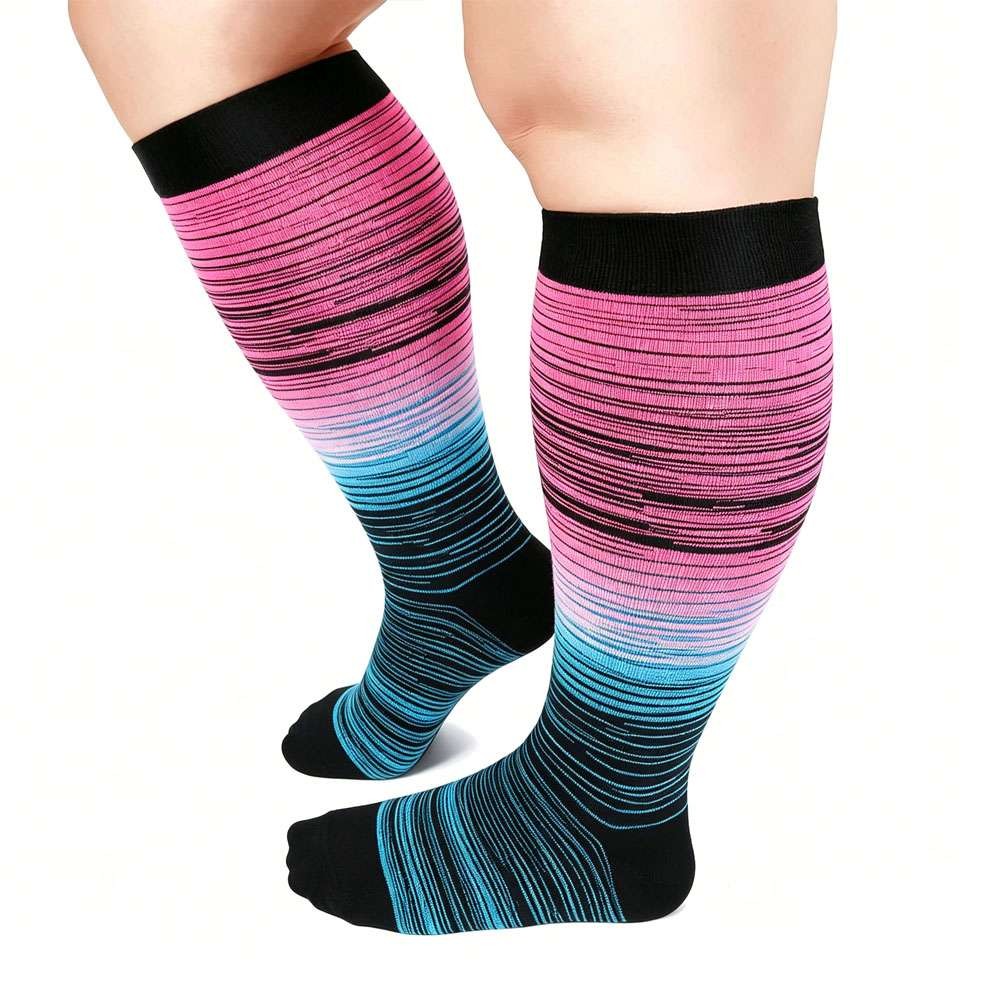 1/2/3 Pair Plus Sized Compression Sock For Men & Women Wide Ankle & Calf XXL-4XL