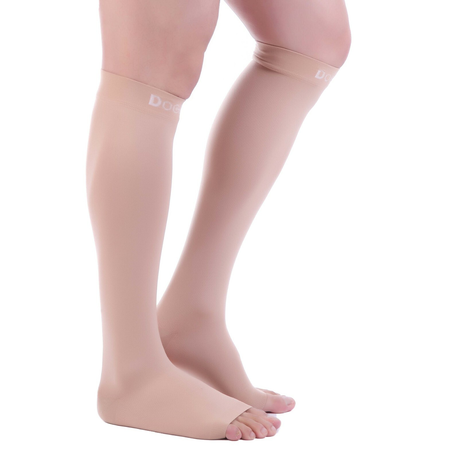 Doc Miller Open Toe Compression Stockings 30-40 mmHg Sleeves For Varicose Pain