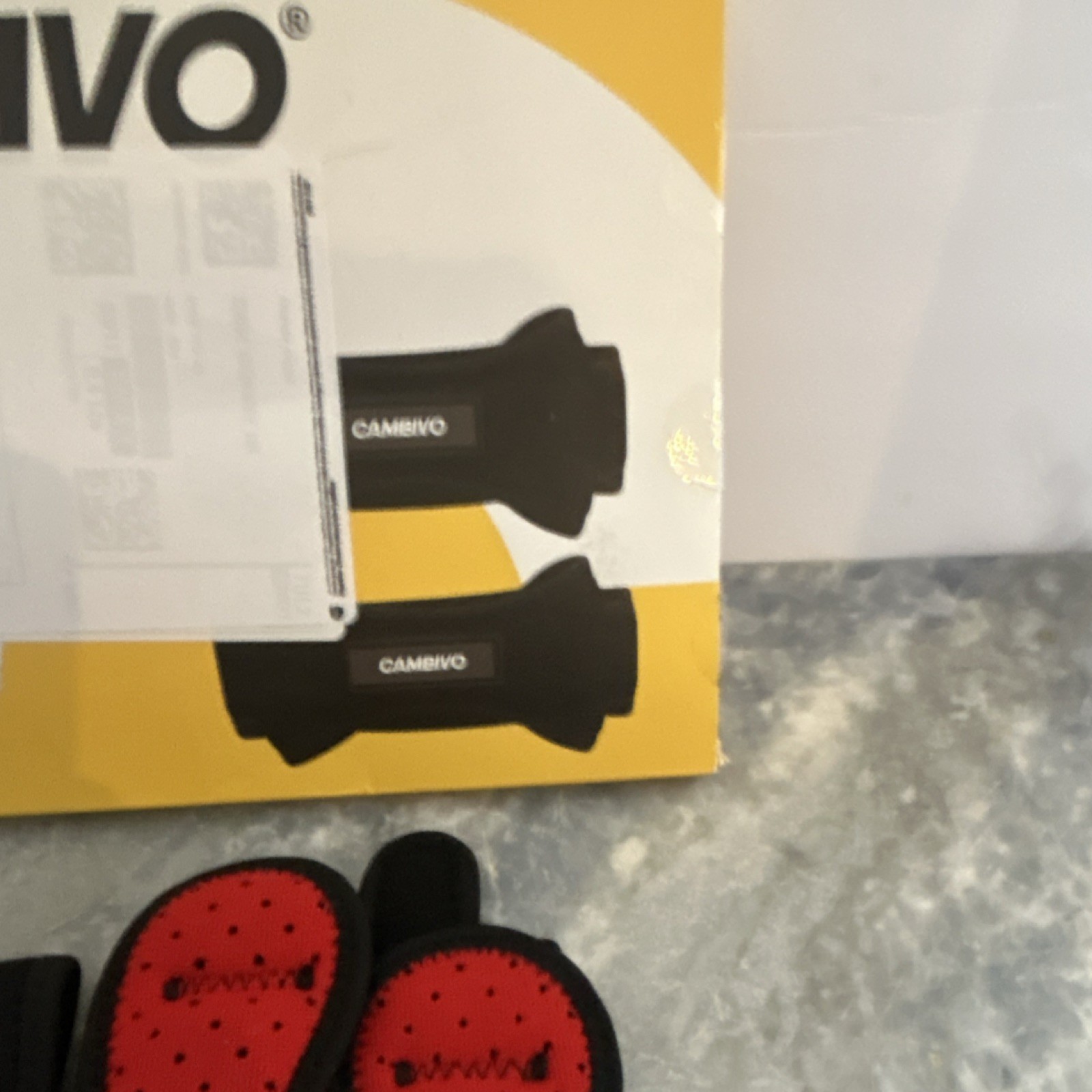 CAMBIVO Knee Support Brace Adjustable Compression Black Red 2 Pack