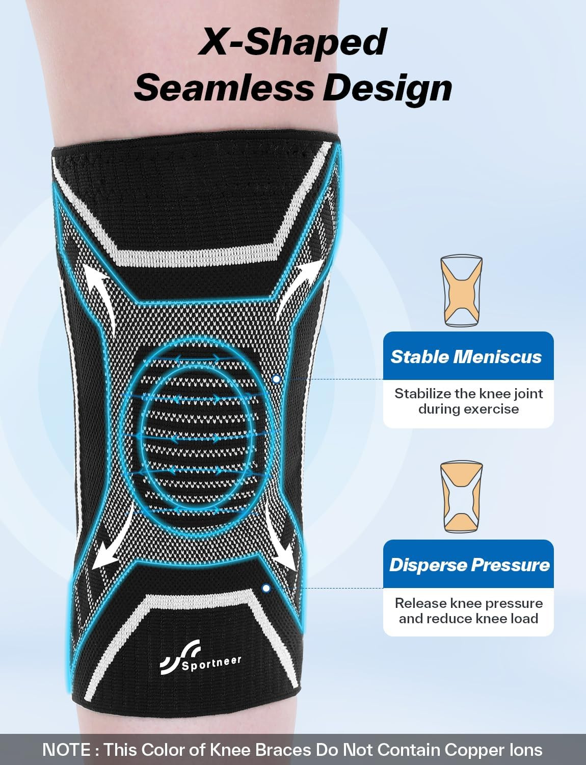 Rodillera de cobre para hombre y mujer – Sportneer Copper Knee
