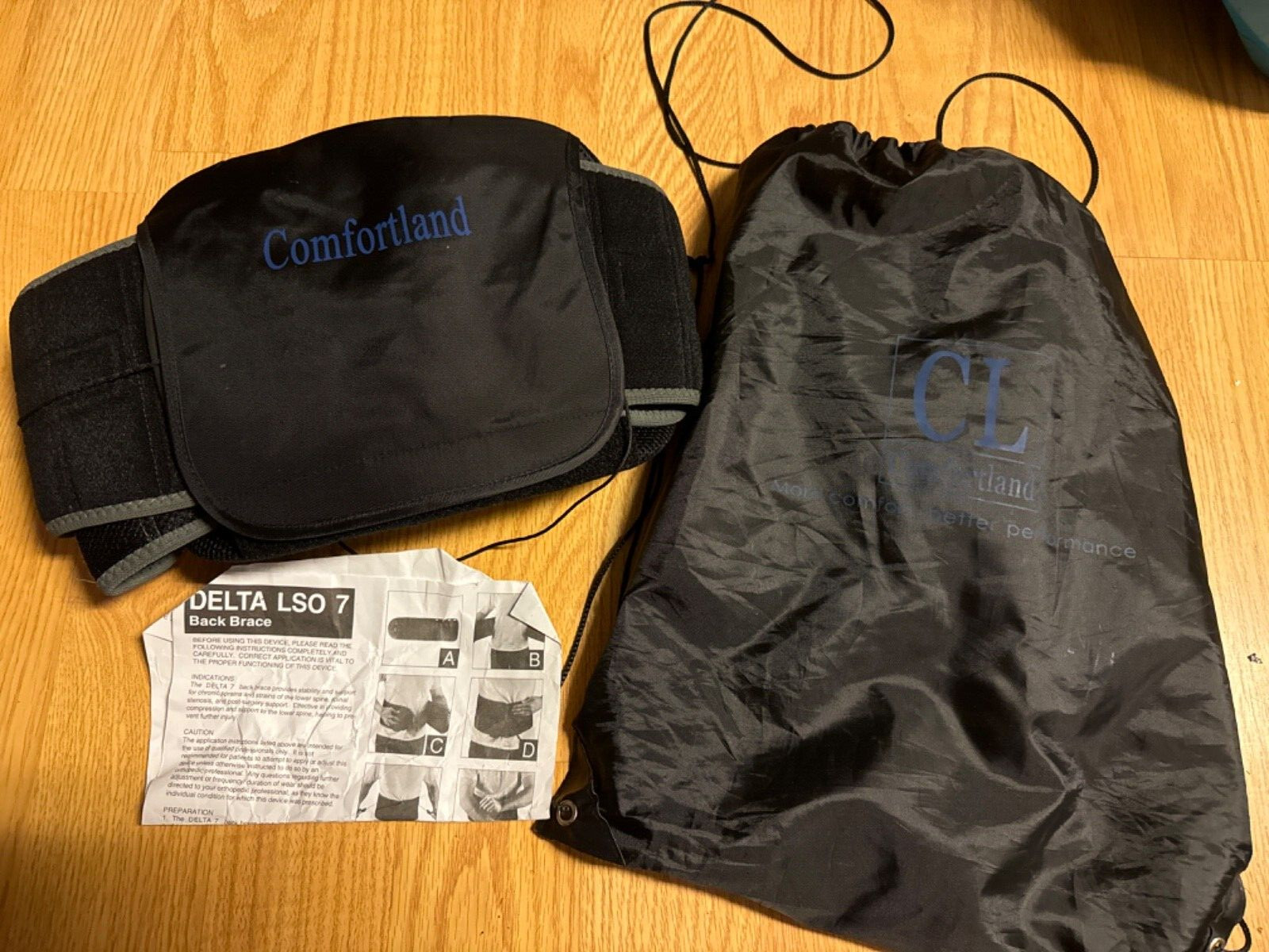 Comfortland Delta LSO 7 Back Brace Size Adjustable SMALL-3XL – Black