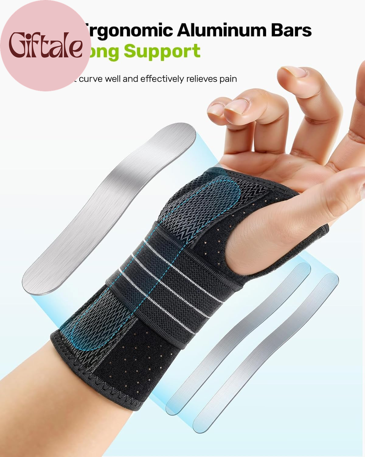2 Pack Carpal Tunnel Wrist Braces, Adjustable Wrist Support Splint for Night Sle
