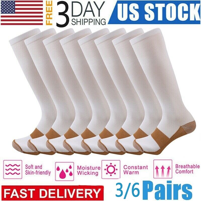 6x Compresssion Socks For Men and Women Neuropathy Swollen Bariatric Lymphedema