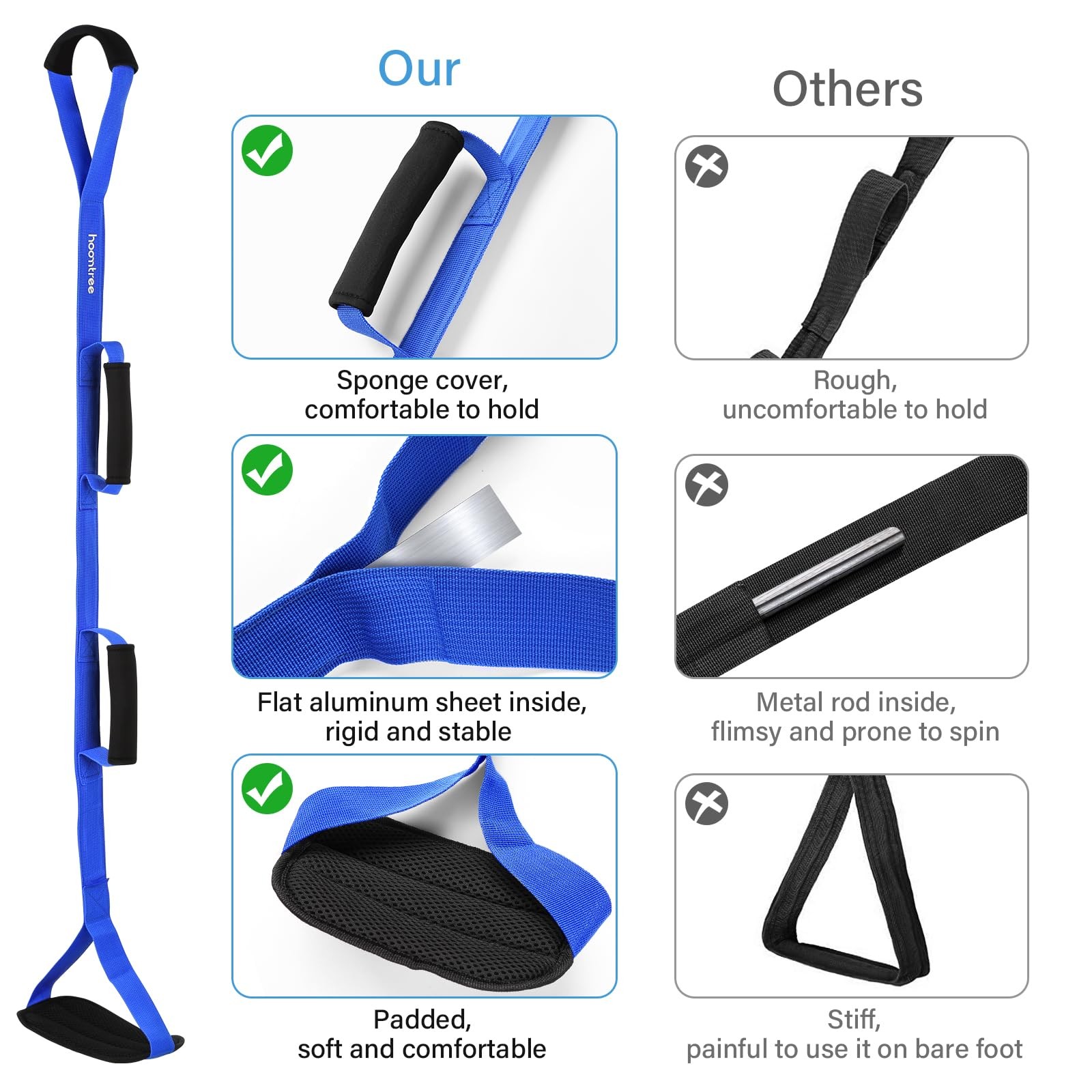 39 Inch Long Leg Lifter Strap With Padded Handgrips And Foot Looprigid Leg Lifte