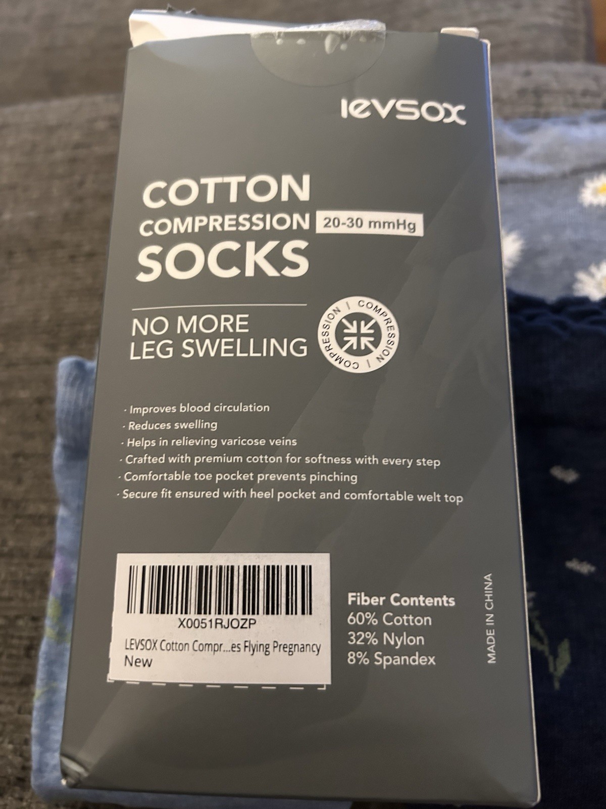 New 4 Pack Extra Thick Wide Calf Compression Socks Women S/M 20-30 mmHg Floral