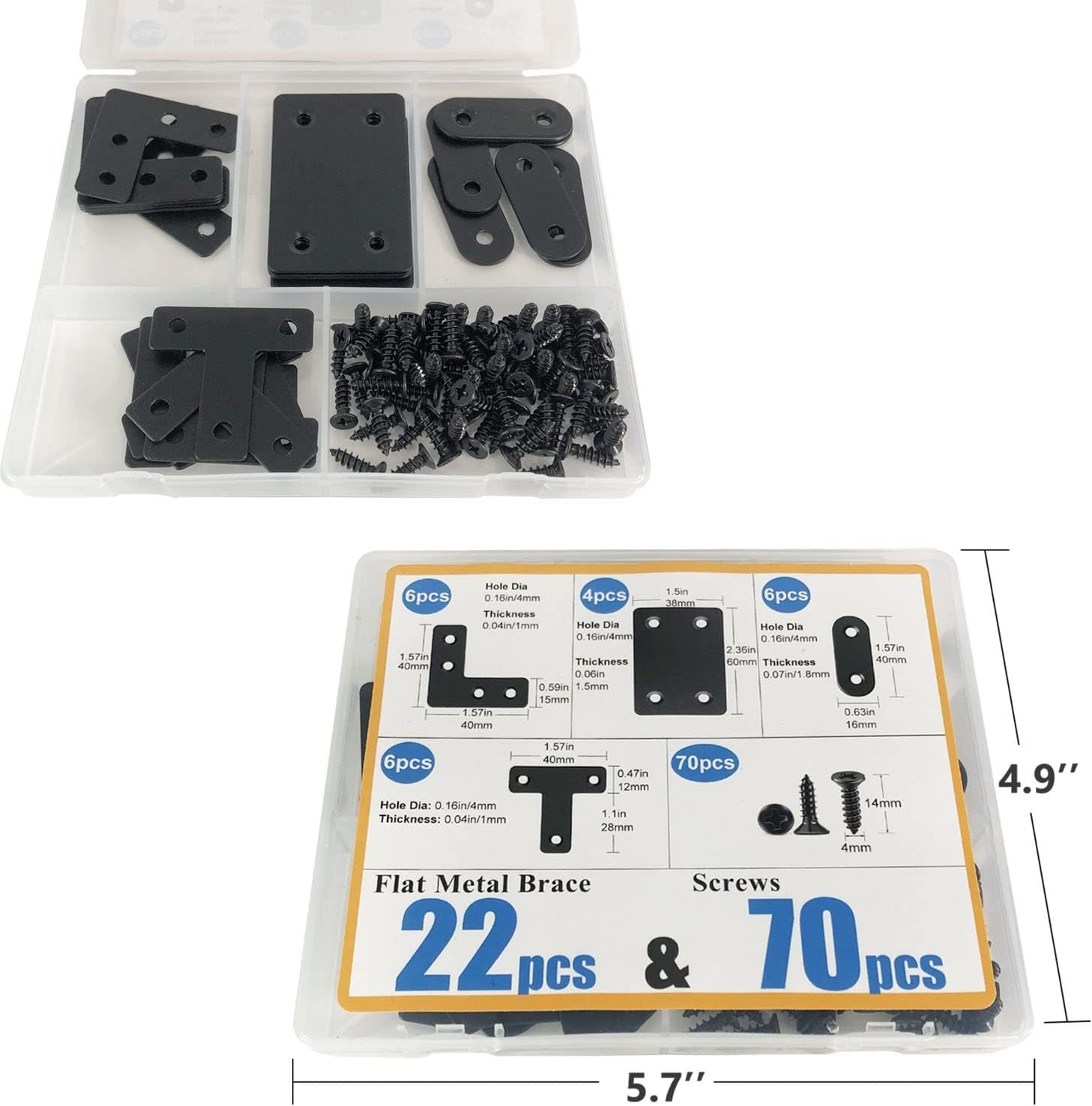 Easy Install 22-Piece Stainless Steel Bracket Set – T/L/Square/Strip Designs