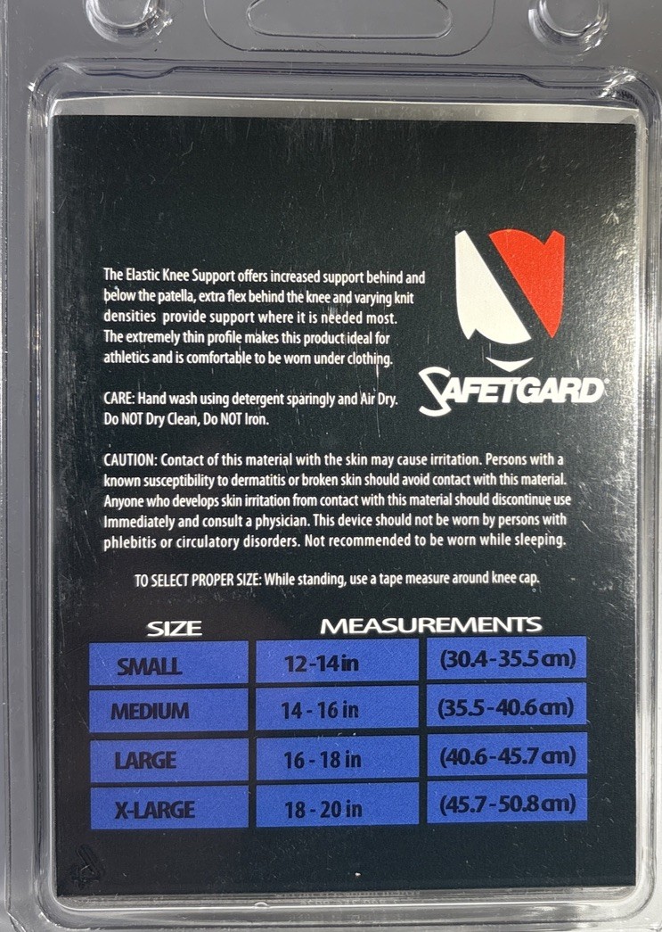 Safetgard All Sports(Football/Baseball/Soccer)Compress Support Medium 14-16”-NEW
