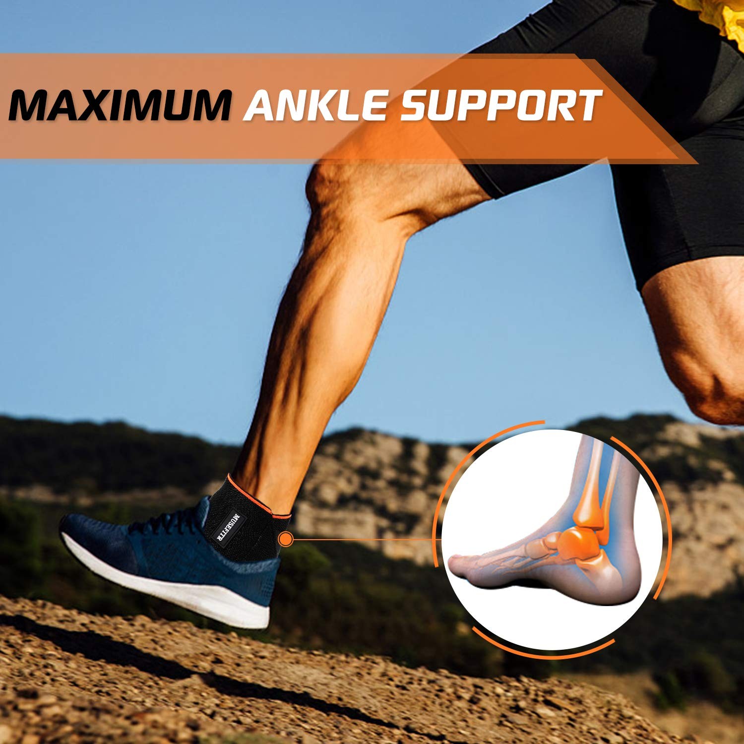 1 Pack Adjustable Ankle Brace for Women and Men Ankle Support for Sprain Planta