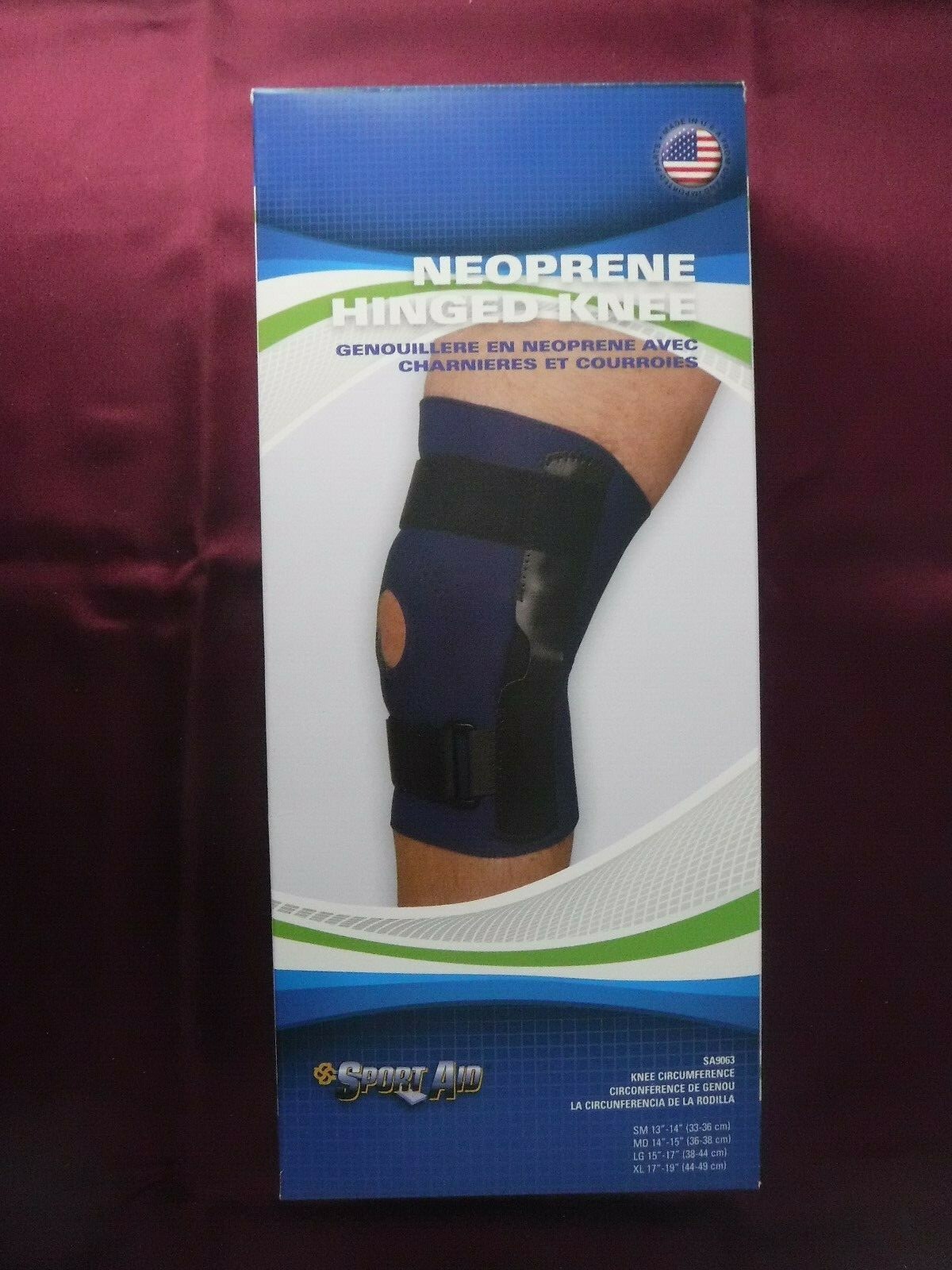 BRAND NEW! Sport Aid Neoprene Hinged Knee Support Medium 14″-15″ SA9063