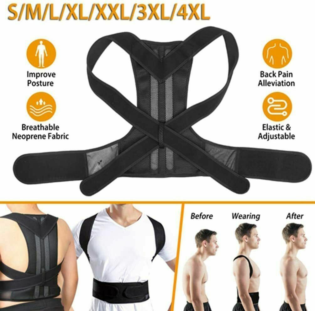 Waist Support Corrector Brace Men/Women Posture Back Lumbar Shoulder Belt Girdle