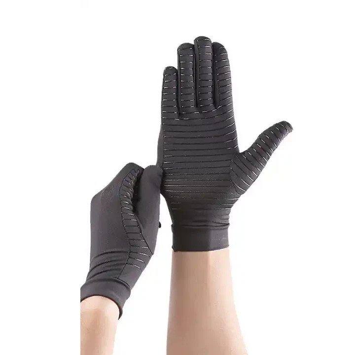 Copper Compression Gloves Anti Arthritis Fullfinger Hand Support Pain Relief UK