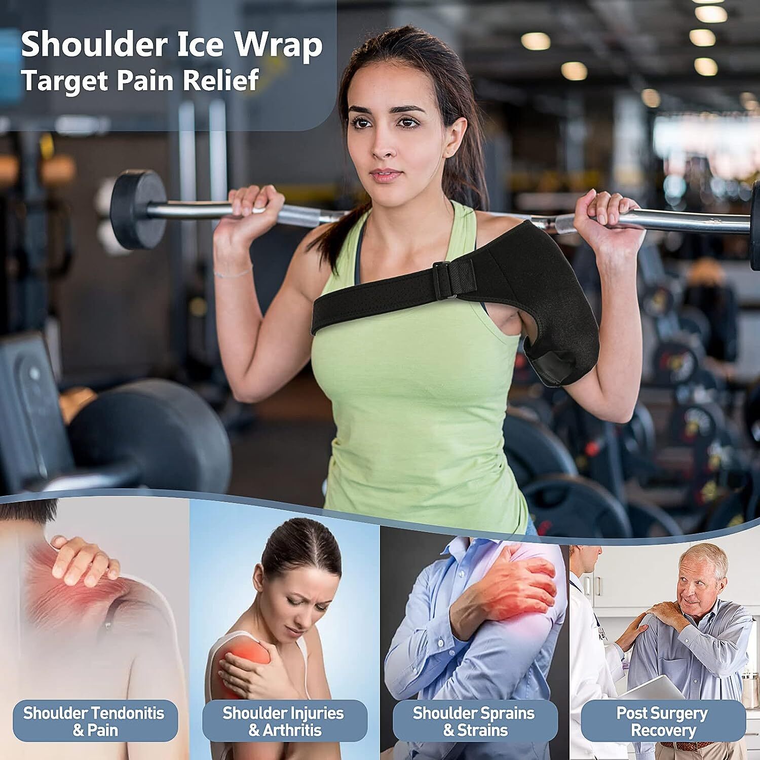 Shoulder Brace Torn Rotator Cuff Support Pain Relief Tendonitis Sleeve Wrap Gym