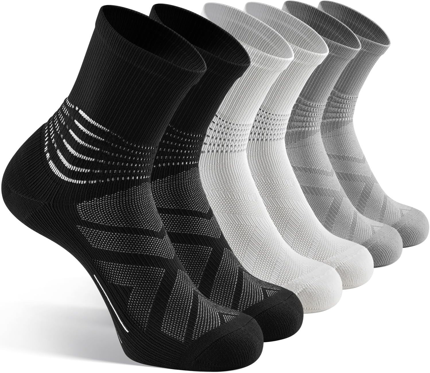 Compression Ankle Support Crew Socks Men Women Wicking Plantar Fasciitis Reli…