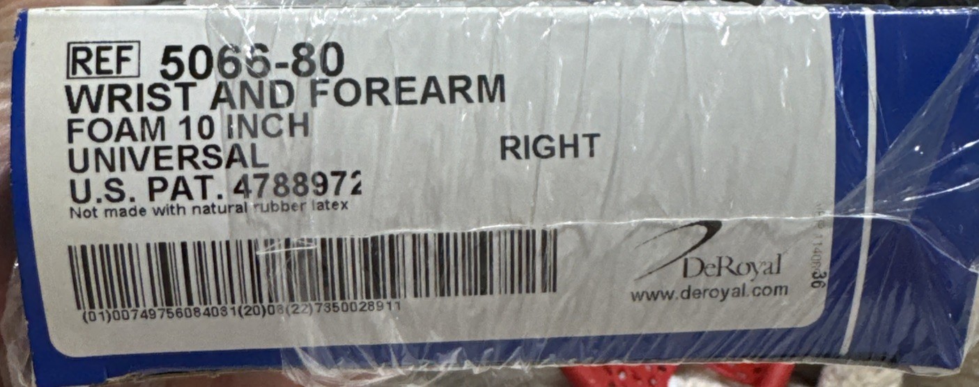 Wrist And Forearm Foam 10 Inch Universal