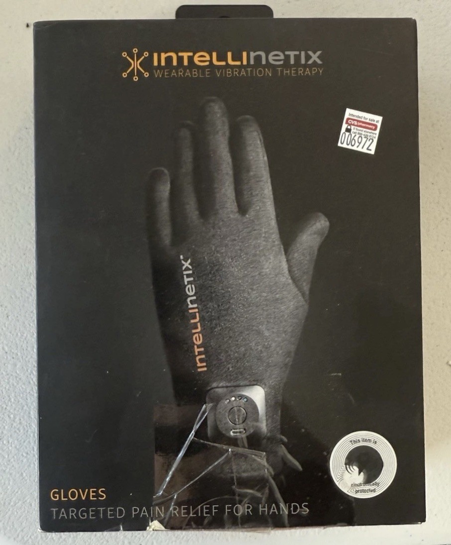 Intellinetix Vibrating Therapy Gloves Increase circulation & reduces pain MEDIUM