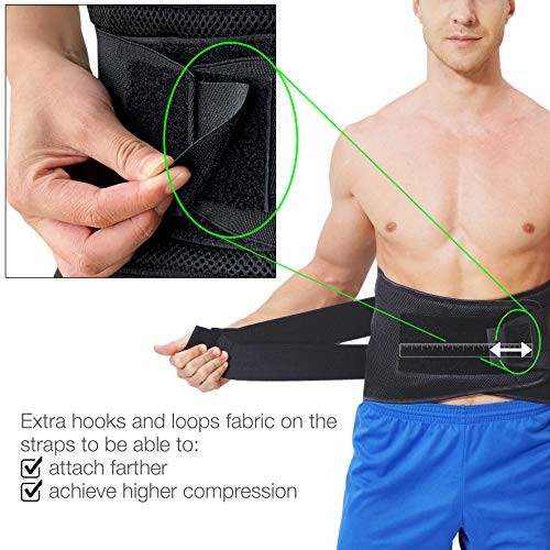 Adjustable Compression Back Brace Lumbar Support X-Large (Pack of 1) Black