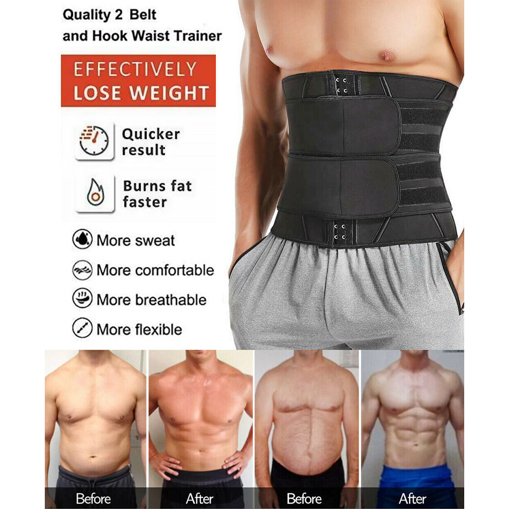 Men Women Neoprene Waist Cinchers Weight Loss Trimmer Belt Anti-Humpback Wrap