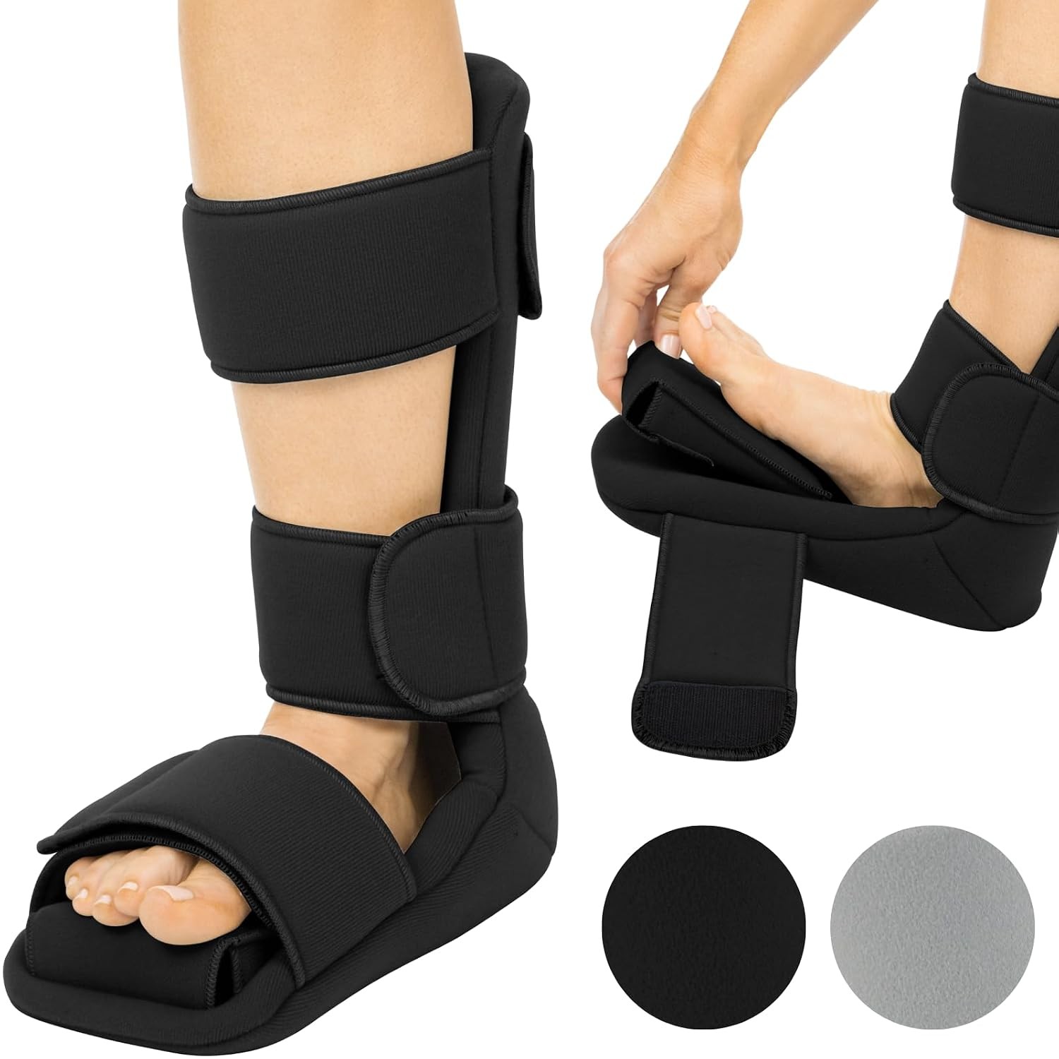 Vive Plantar Fasciitis Night Splint Plus Trigger Point Stretch Wedges – Soft Leg