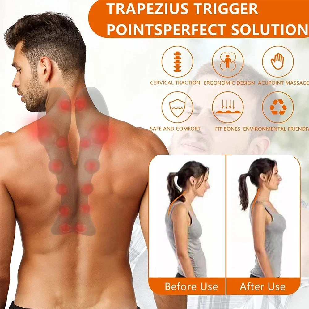 Neck and Shoulder Relaxer with Upper Back Massage Point, Cervical Traction