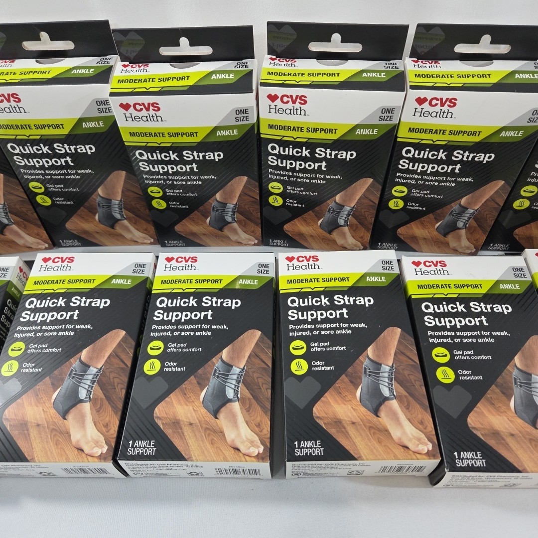 CVS Health Moderate Support Ankle Quick Strap Support One Size – Lot of 12 NEW