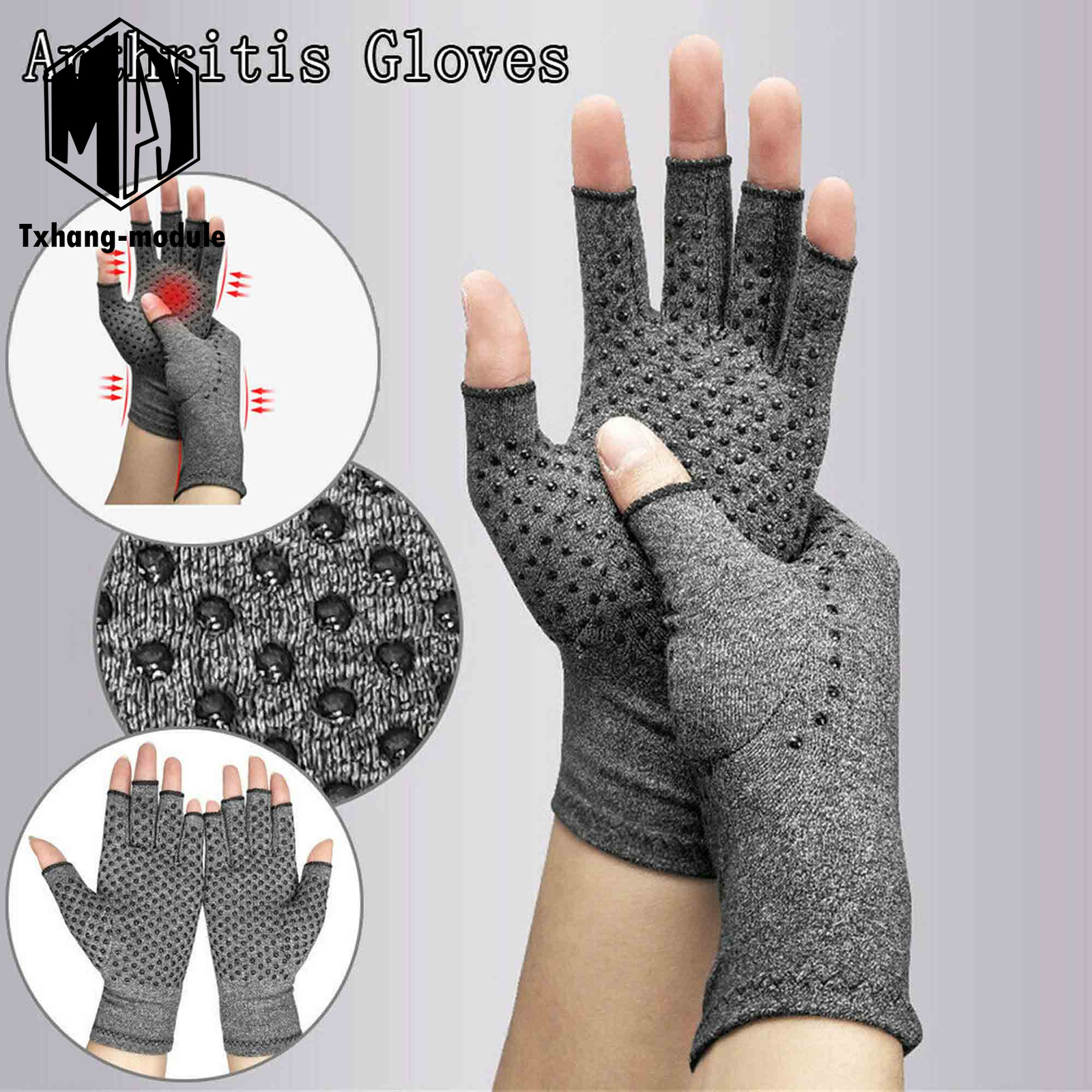 Copper Arthritis Gloves Compression Joint Rheumatoid Osteoarthritis Relief A2TM