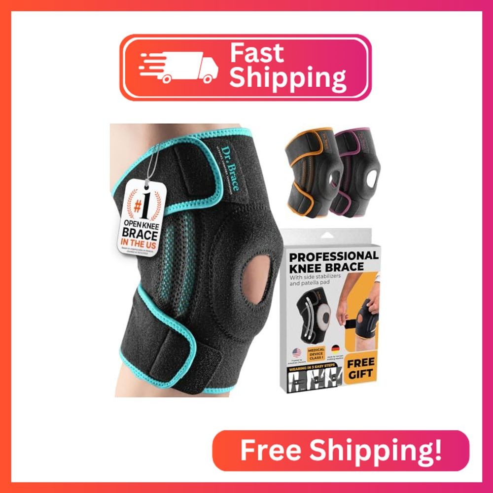 DR. BRACE ELITE Knee Brace with Side Stabilizers & Patella Gel Pads for Maximum