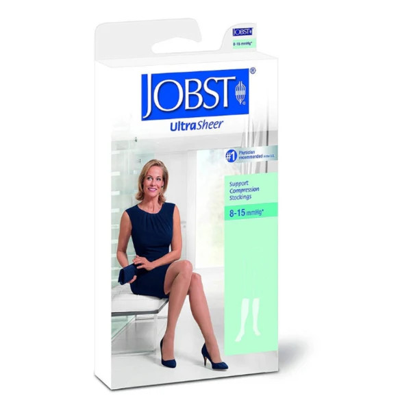 JOBST UltraSheer Knee High Closed Toe 8-15mmHg (Silky Beige) Medium