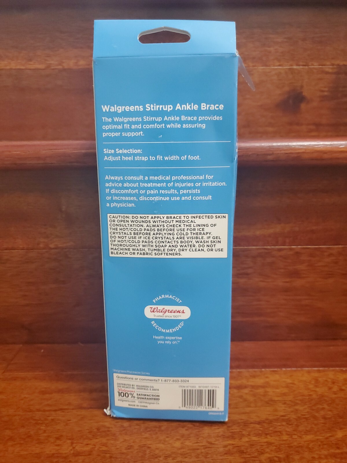 Walgreens Adjustable Stirrup Ankle Brace, One Size, Fits Left or Right Foot NEW