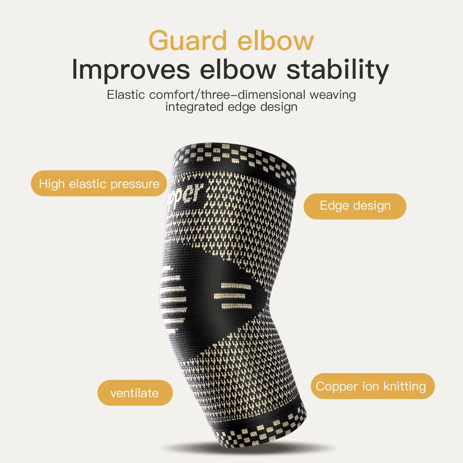 Fitness Elbow Brace Compression Support Sleeve for Tendonitis, Tennis Elbow, Gol