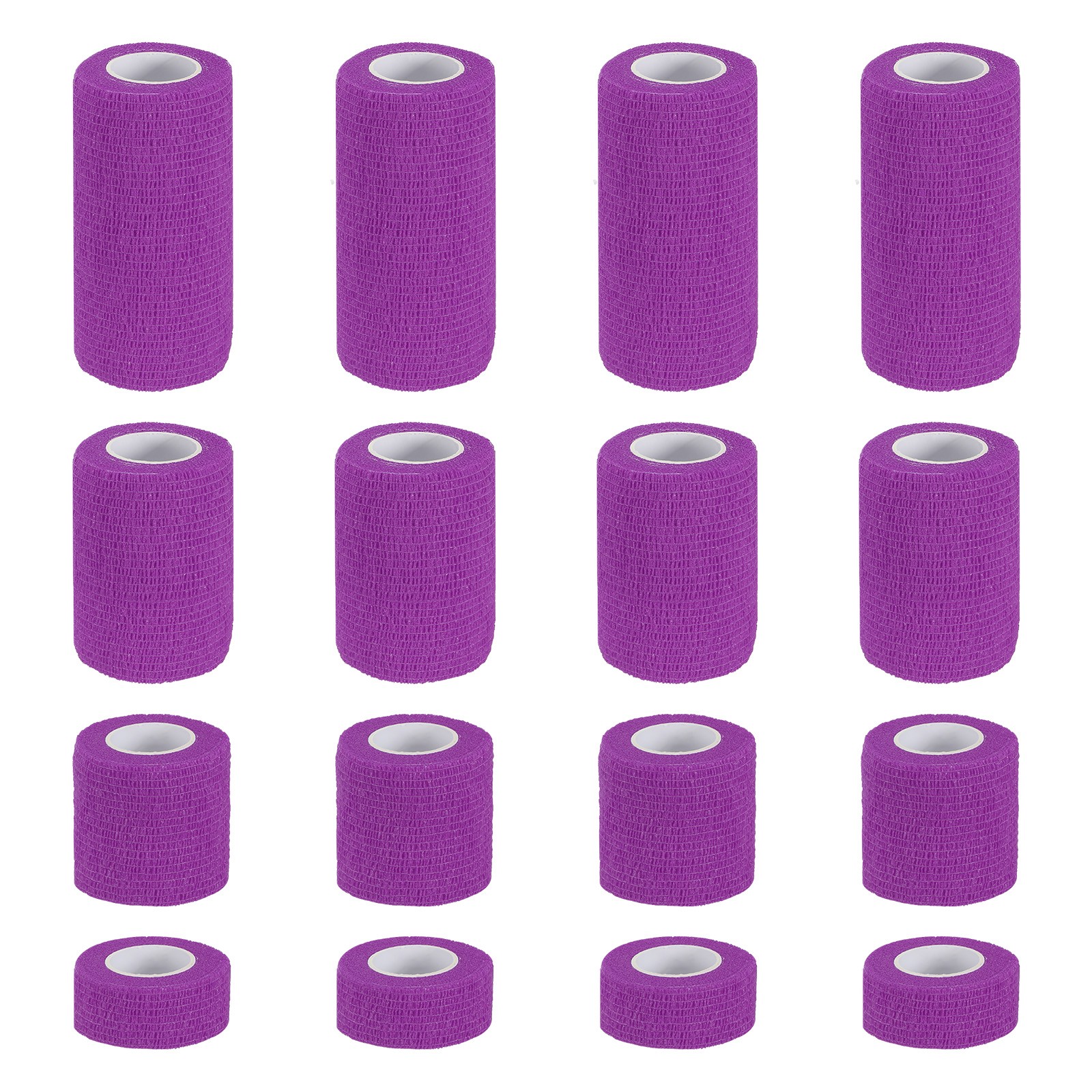 1″/2″/3″/4″ 16 Pcs 5 Yard Self Adhesive Bandage Wrap Self Tape Purple