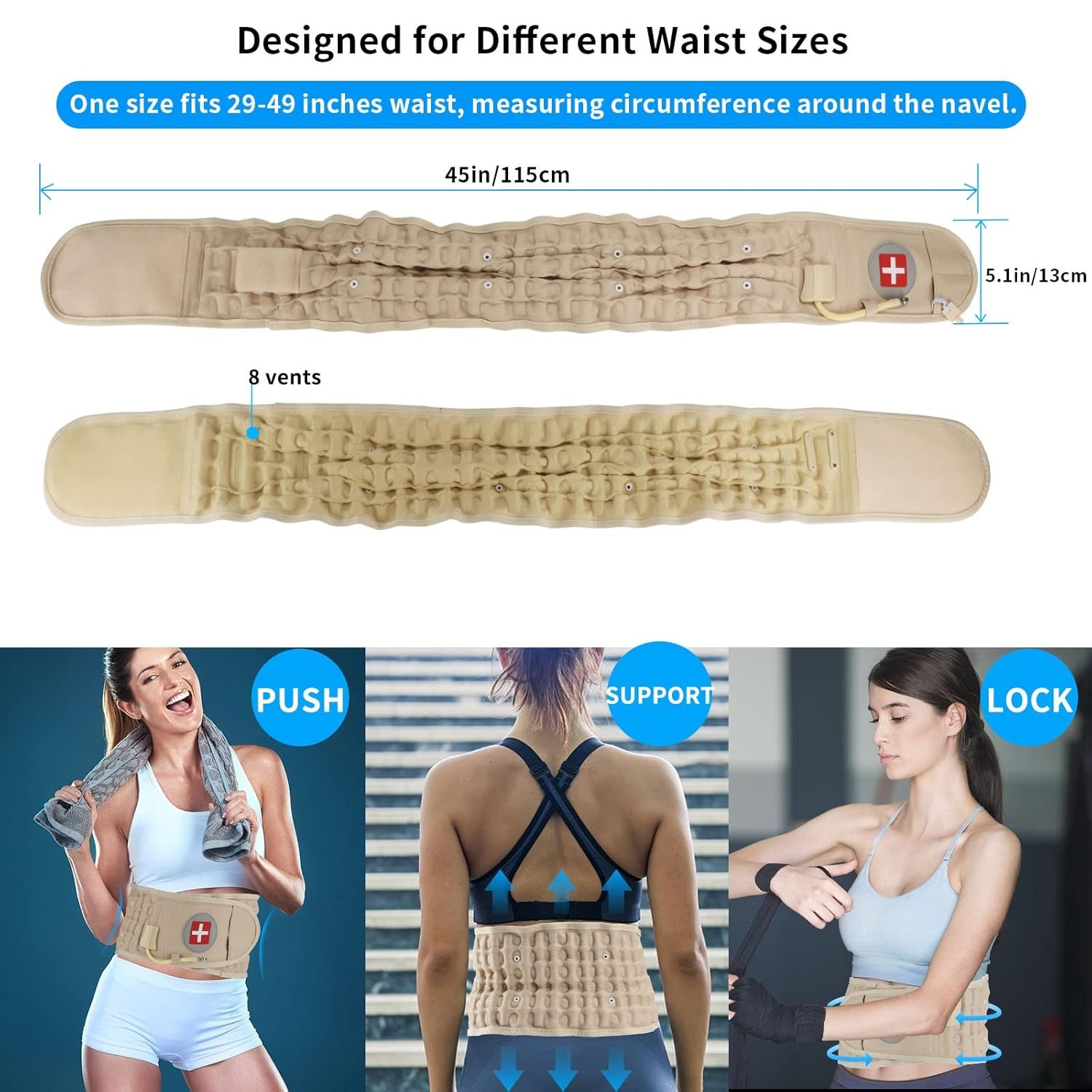 Decompression Back Belt Lumbar Support Belt for Men Women Lower Back Pain Relief
