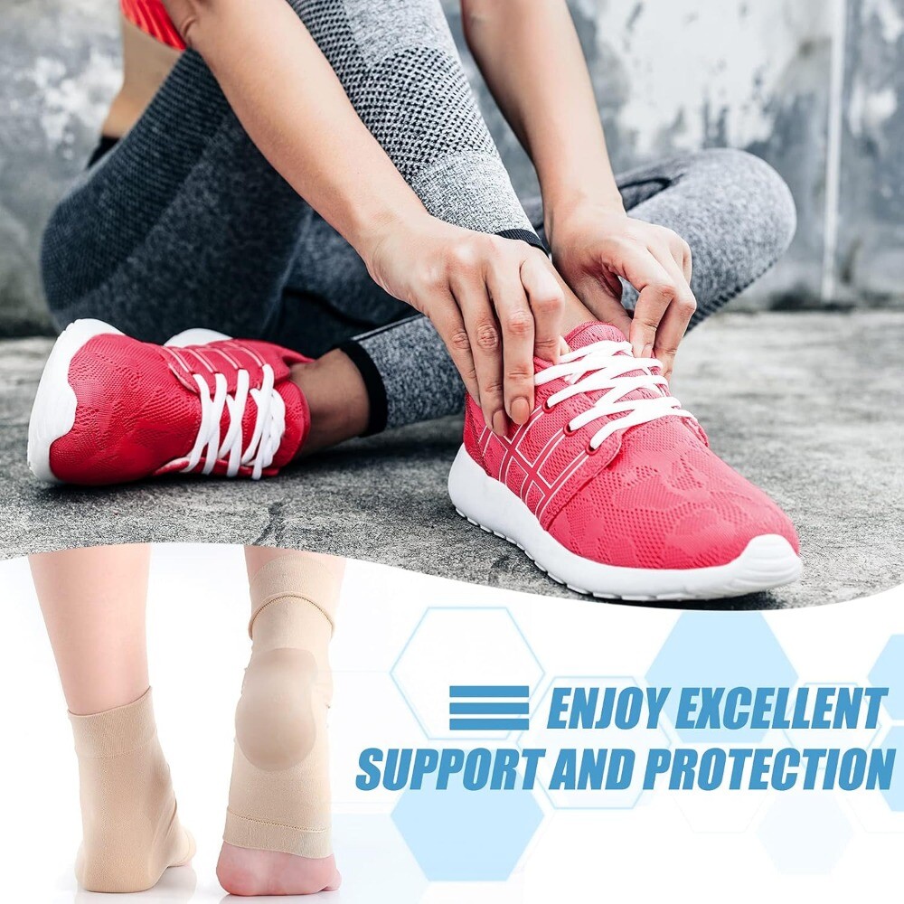1-3pairs Heel Protector Heel Gel Sleeve Heel Compression Gel Sleeve Tendon Heel
