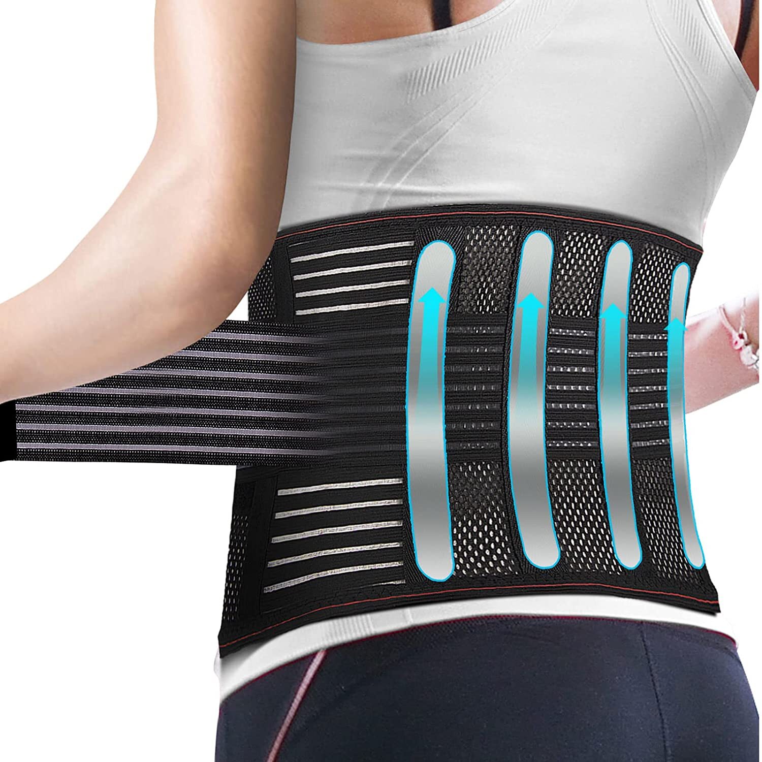 Adjustable Lower Back Brace Lumbar Support Waist Belt for Men Womens Pain Relief