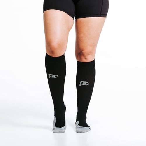 PRO Compression Running Marathon Unisex Adult Black Knee High Socks