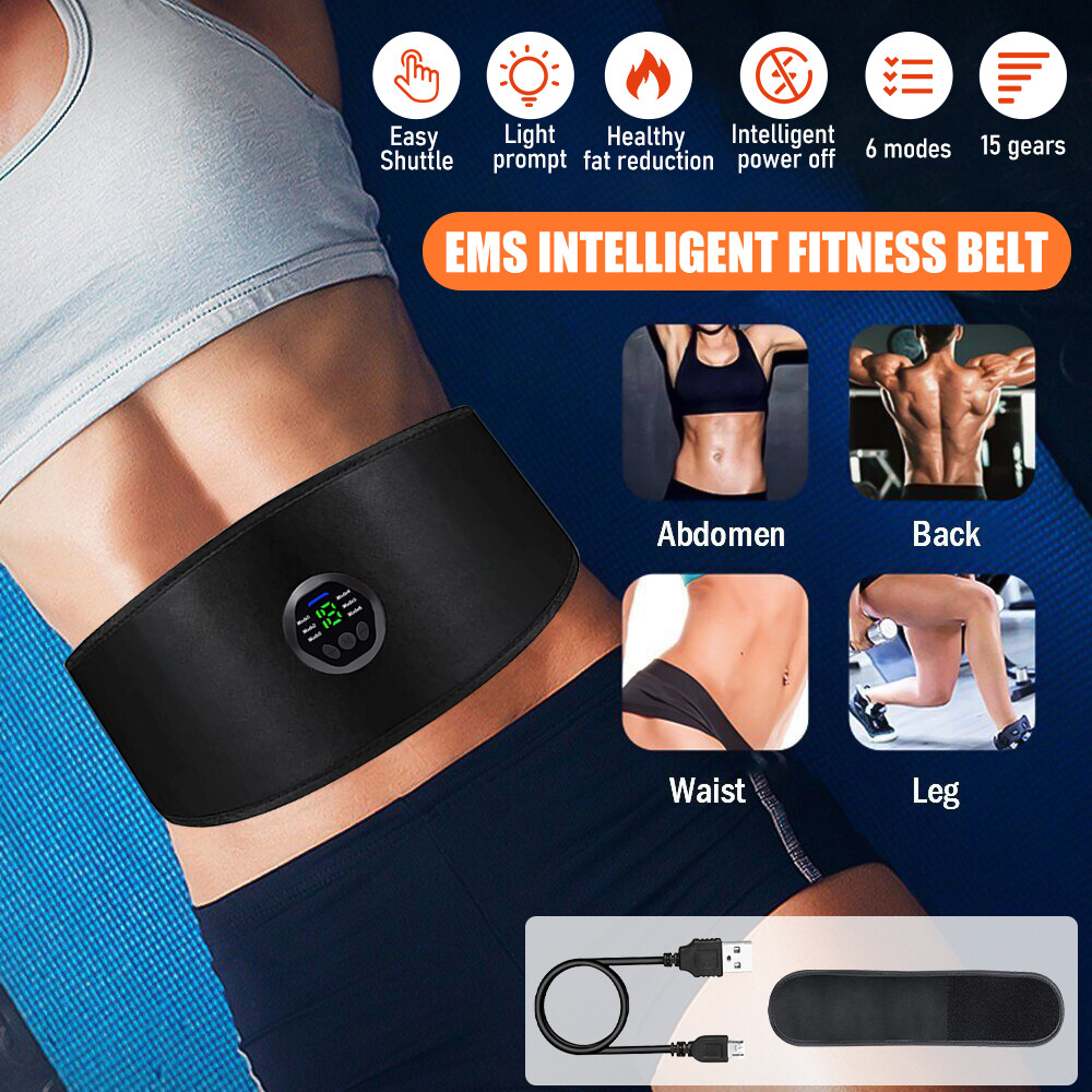 Abdominal EMS Muscle Stimulator Belt Electric ABS Fitness Toning Trainer Sticker