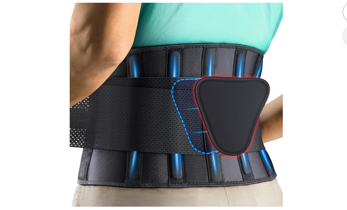 FEATOL Back Brace Support Belt-Lumbar Support Back Brace for Back Pain, Sciatica