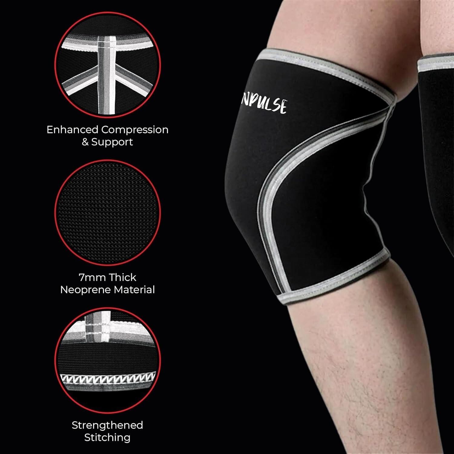 Knee Sleeves Weightlifting (Pair) Unisex size S – 7mm Thick Neoprene Compression