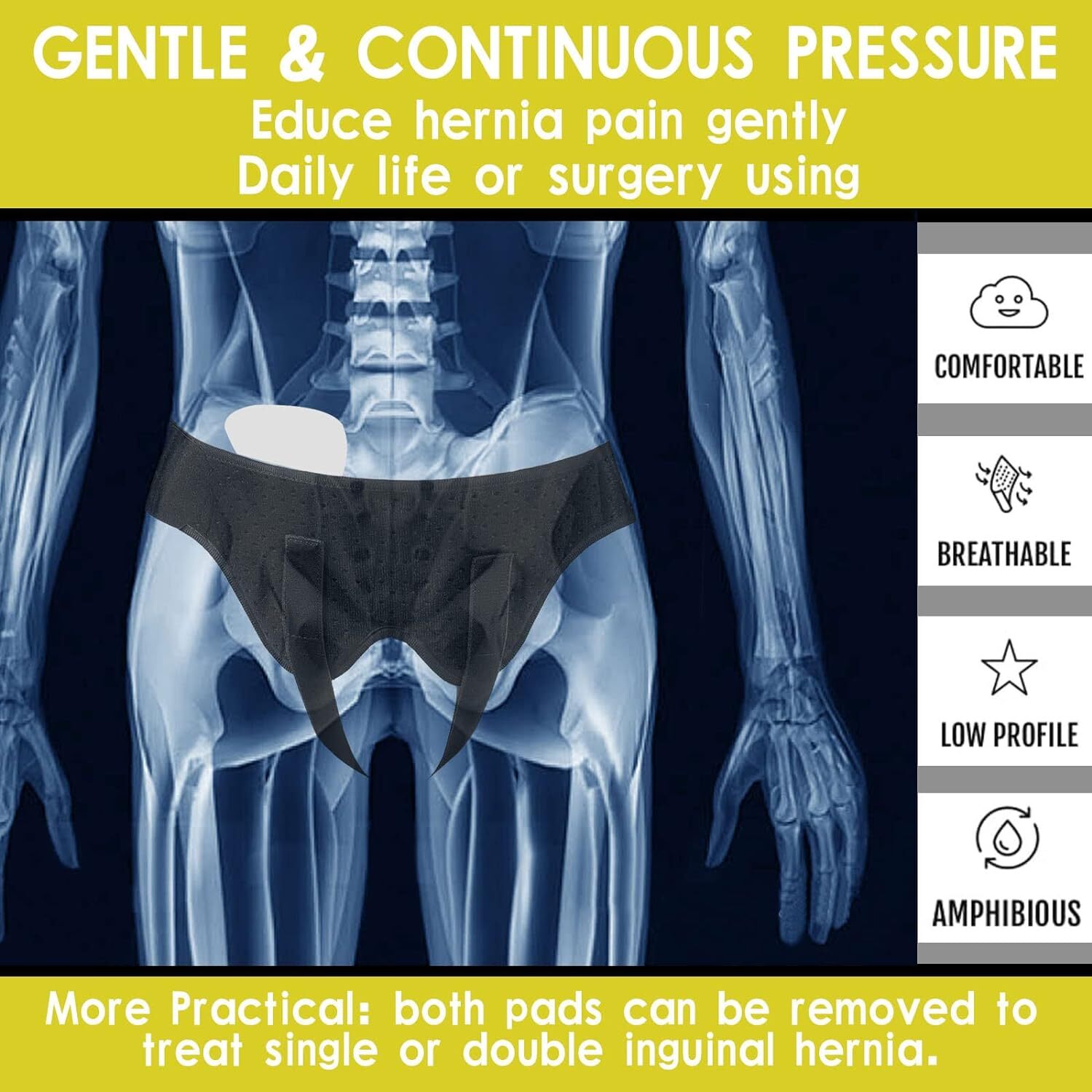 Men Inguinal Hernia Support Belt Double Groin Hernia Pain Relief Truss Brace Use