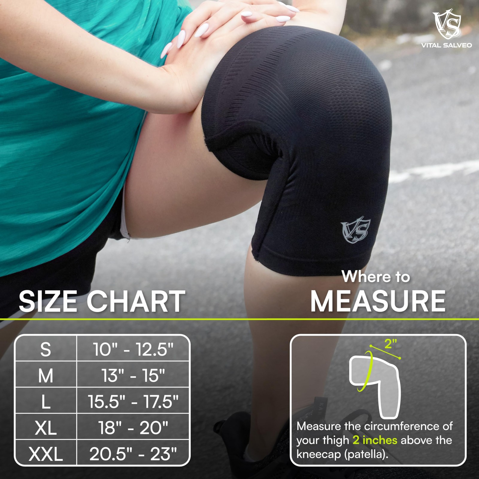 Vital Salveo 3D Knit Knee Compression Sleeve – Dynamic Recovery Small, Black