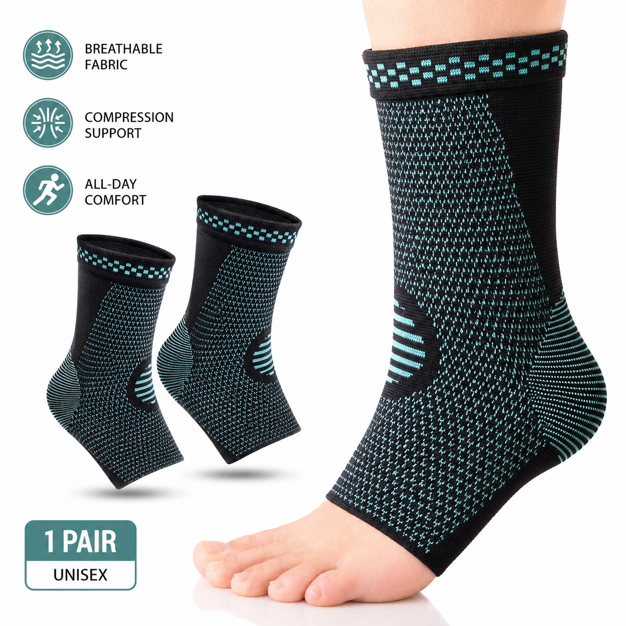 Foot & Ankle Brace Socks for Sprained Ankle Compression Sleeve – Plantar Fasc…