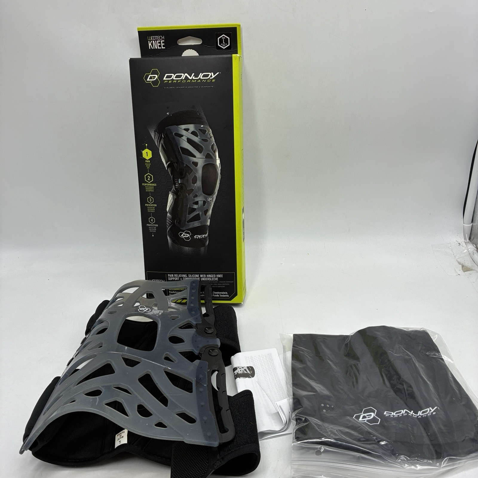 DonJoy Performance WEBTECH Knee Support Brace with Compression Undersleeve L