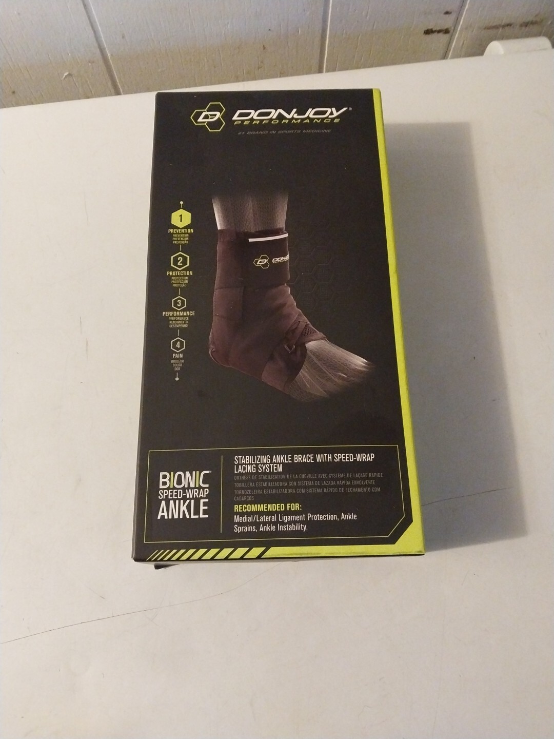 DonJoy Knit Ankle Sleeve Brace – LARGE LEFT / RIGHT – 4-Way Stretch Compression