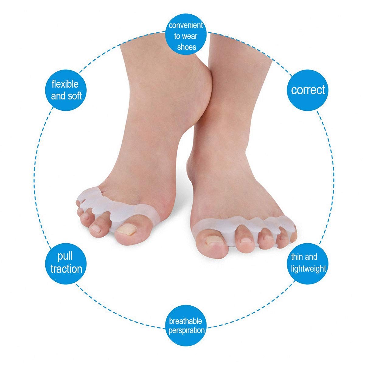 2 Pair Bunion Cushion Toe Separators for kids, Bunion Toe Spacers with Separa…