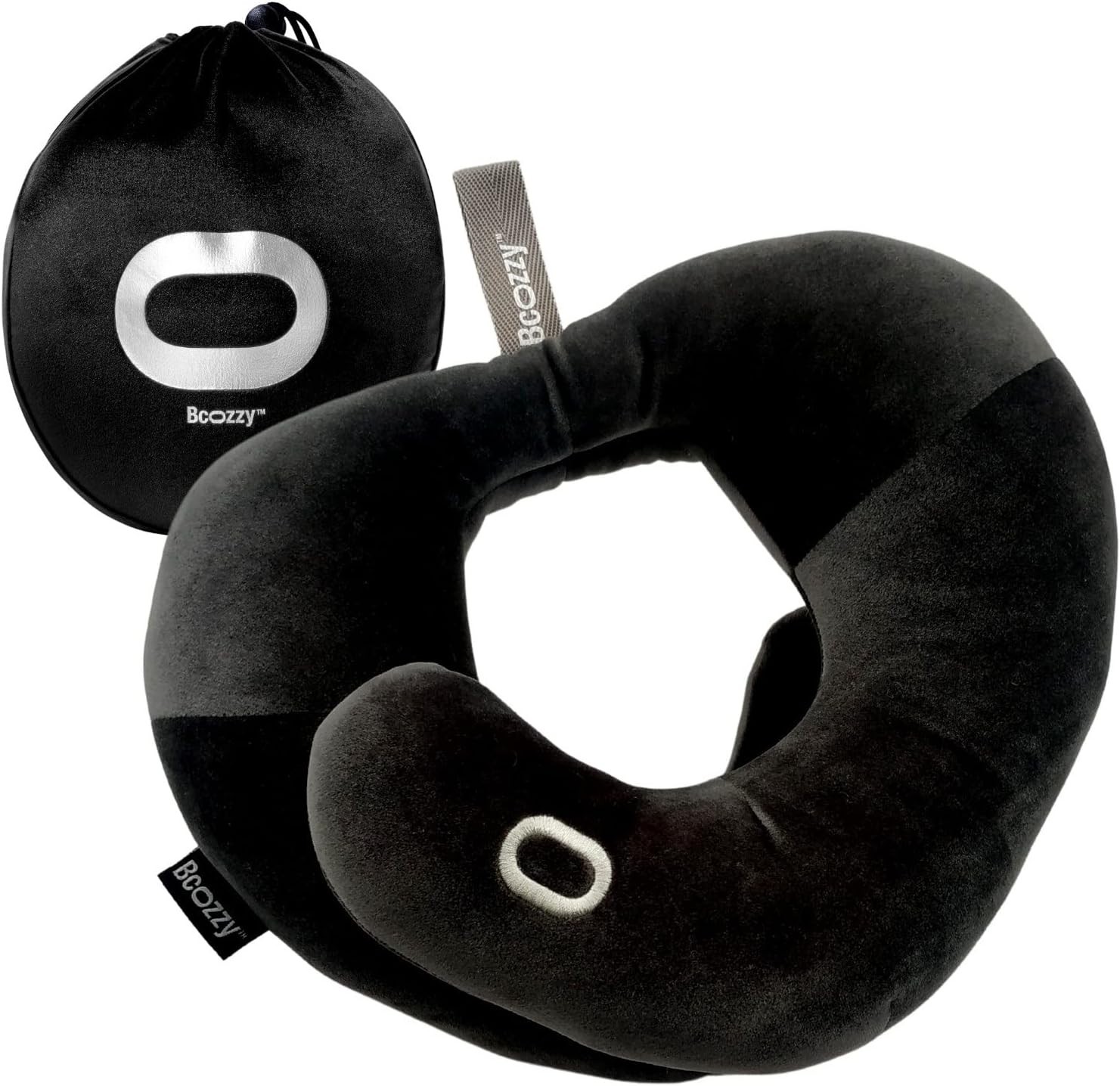 Adult Black Neck Support Pillow with Double Comfort, Washable & Adjustable